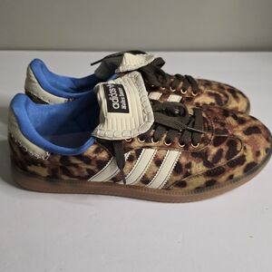 Adidas Leopard Print Samba Wales Bonner  Shoes - Brown/Blue, Never Worn